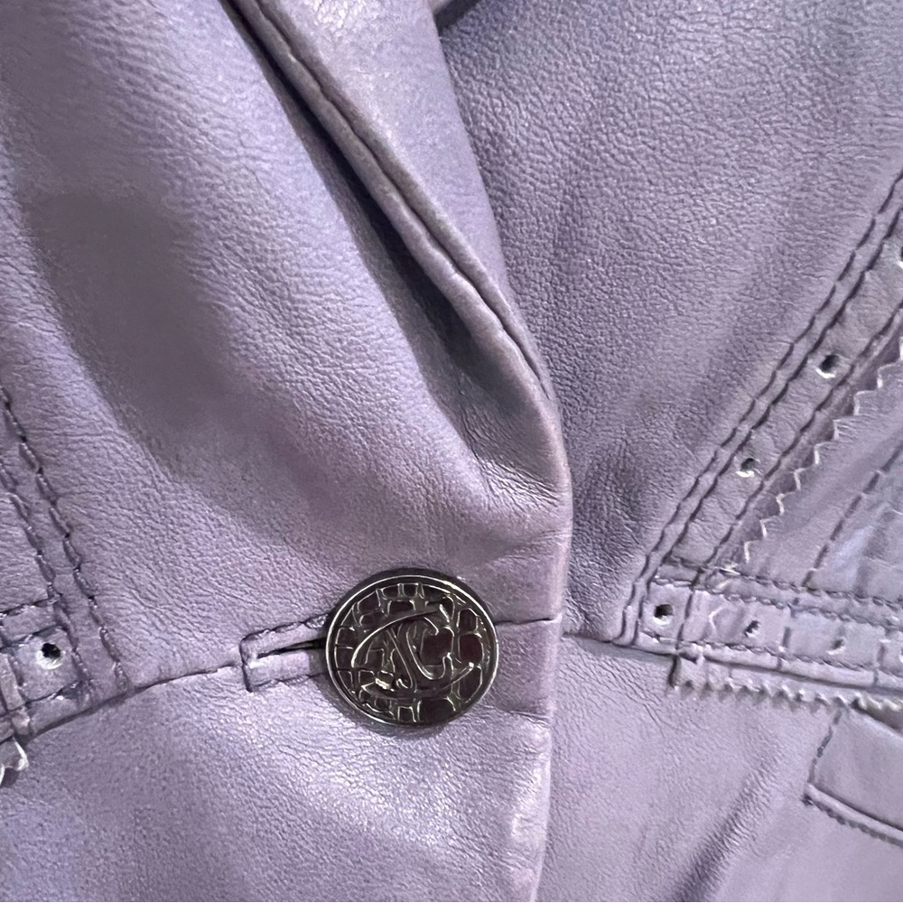 Y2K Roberto Cavalli purple leather jacket 44 - Picture 6 of 8